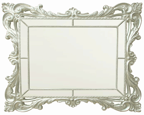 ZS067 Wall décor art mirror silver classic ornate rectangular